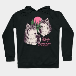 Two Wolves On Their Phones Hoodie